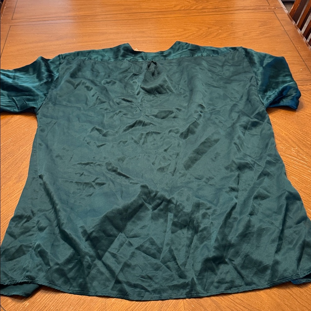 VTG 90s Victoria's Secret Gold Label Silk VNeck Button Up Long Night Shirt L EUC - Picture 8 of 8